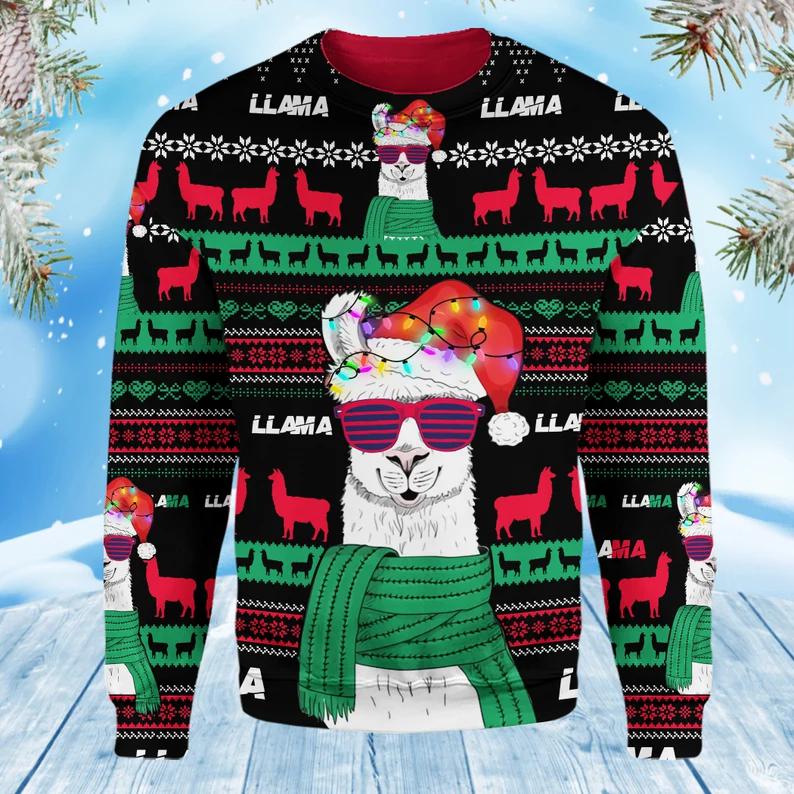 Llama Funny Ugly Christmas Sweater For Men & Women Christmas Gift Sweater US1286 - WeCustomit
