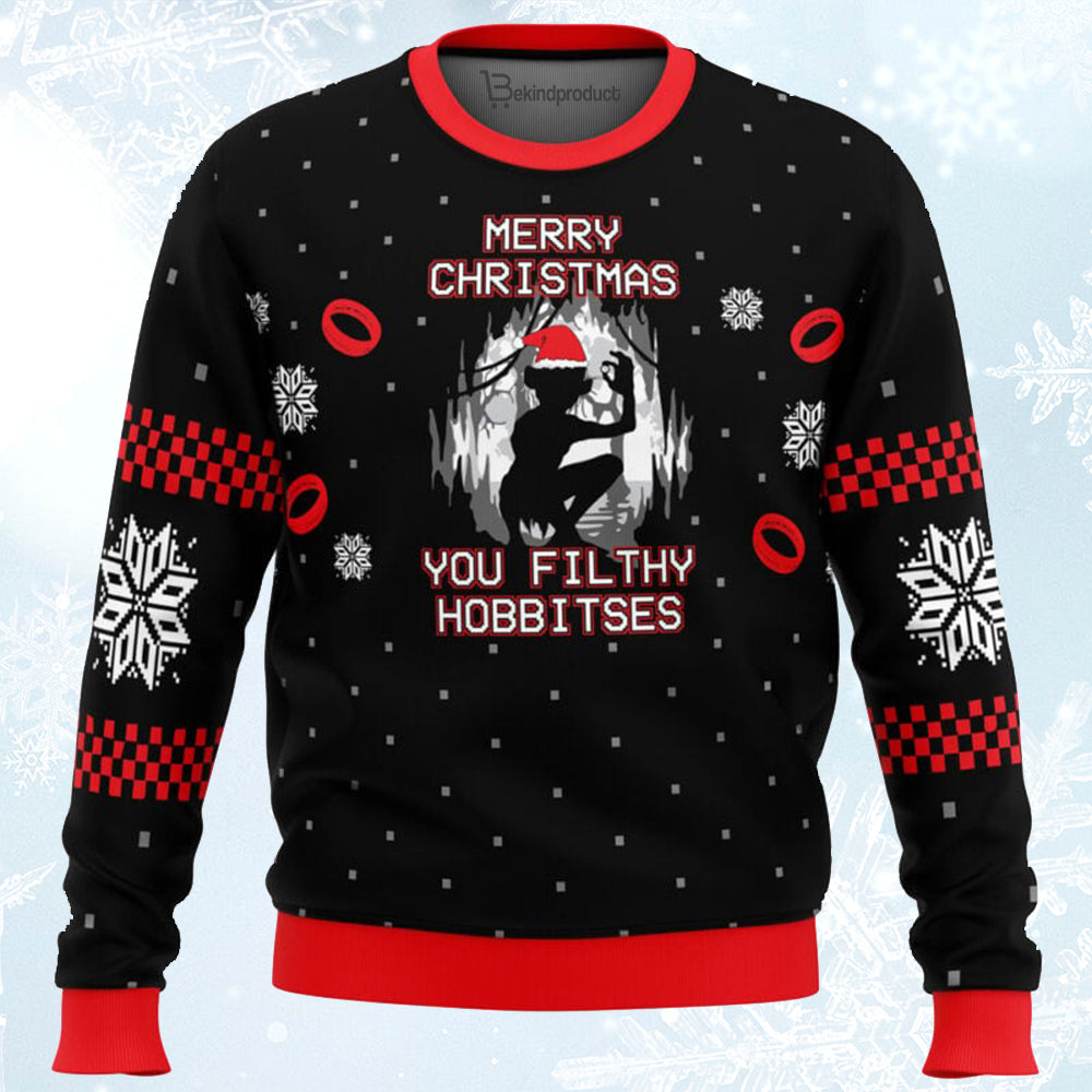 Lord of the Rings Filthy Hobitses Ugly Christmas Sweater For Men & Women Christmas Gift Sweater BH061 - WeCustomit