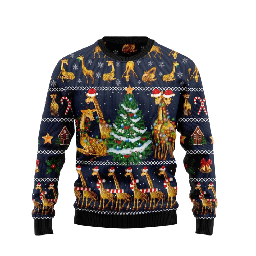 Love Giraffe Ugly Christmas Sweater For Men & Women Christmas Gift Sweater US1306 - WeCustomit