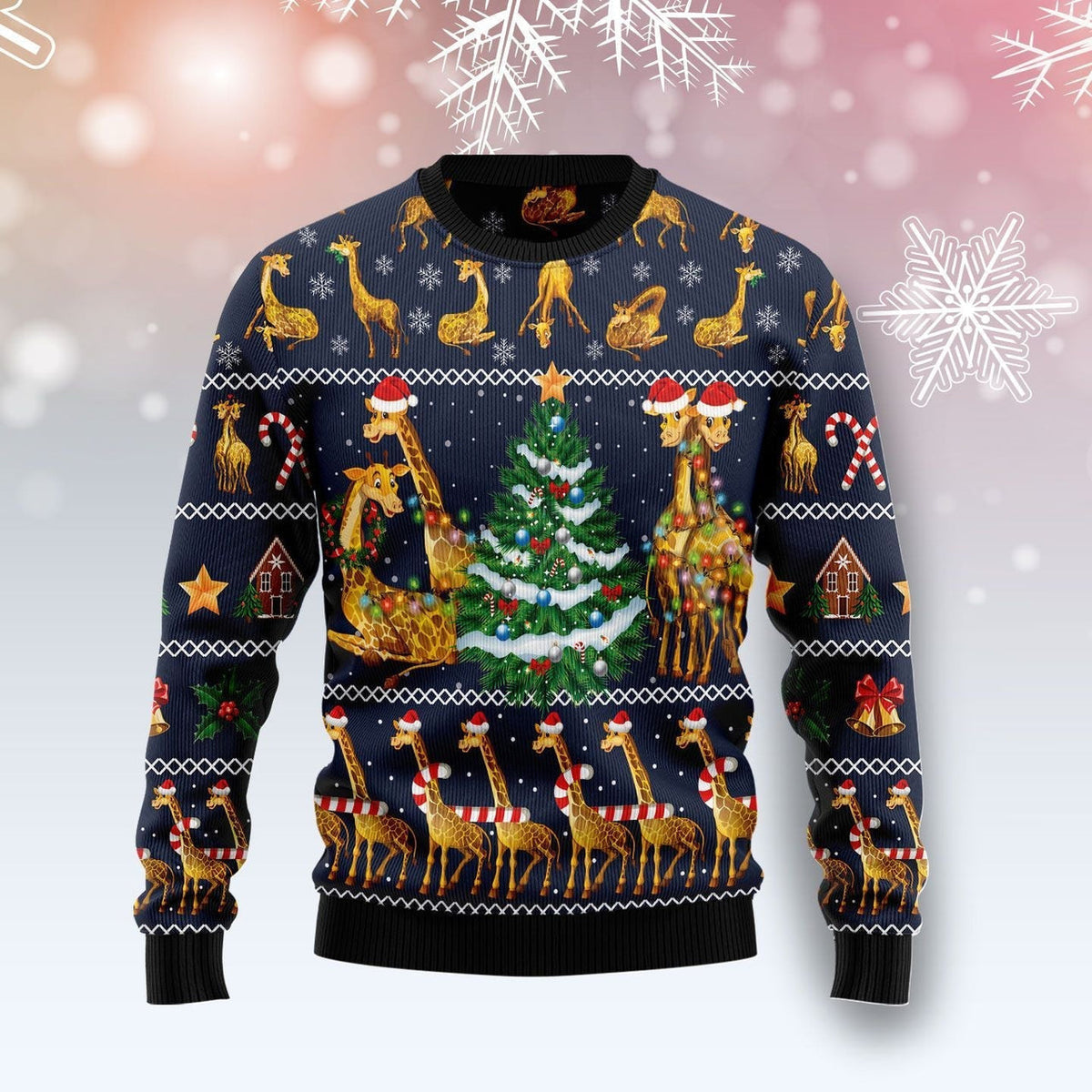 Love Giraffe Ugly Christmas Sweater For Men & Women Christmas Gift Sweater US1306 - WeCustomit