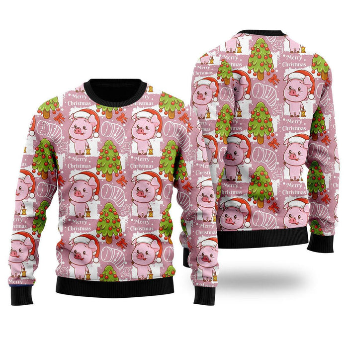 Lovely Pig On Pink Ugly Christmas Sweater For Men & Women Christmas Gift Sweater US3787 - WeCustomit