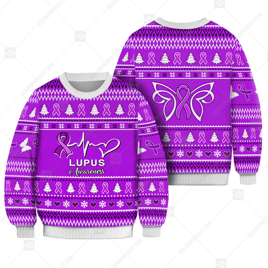 Lupus Awareness Sweater Ugly Xmas Symbol Sweater Christmas Knitted Print Sweatshirt - Best Gift For Christmas, Noel - WeCustomit