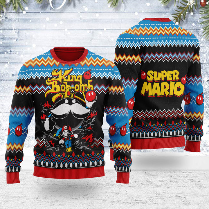 King of Bombs Super Mario Unisex Unisex Ugly Christmas Sweater For Men & Women Christmas Gift Sweater US3951 - WeCustomit