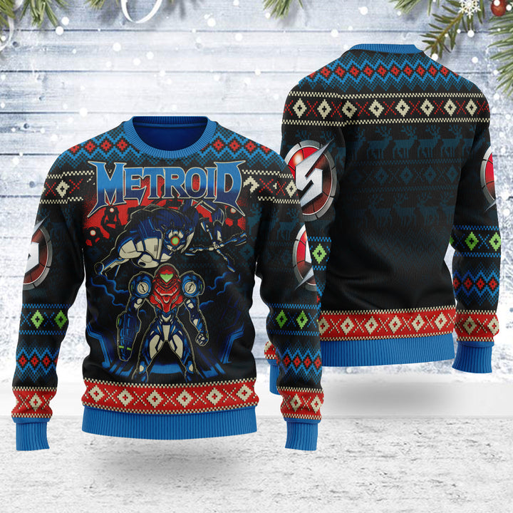 Metroid Unisex Ugly Christmas Sweater For Men & Women Christmas Gift Sweater US3960 - WeCustomit