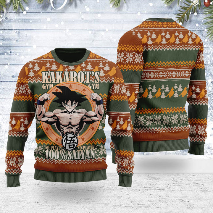 Dragon Ball KAKAROT Gym Unisex Ugly Christmas Sweater For Men & Women Christmas Gift Sweater US3958 - WeCustomit
