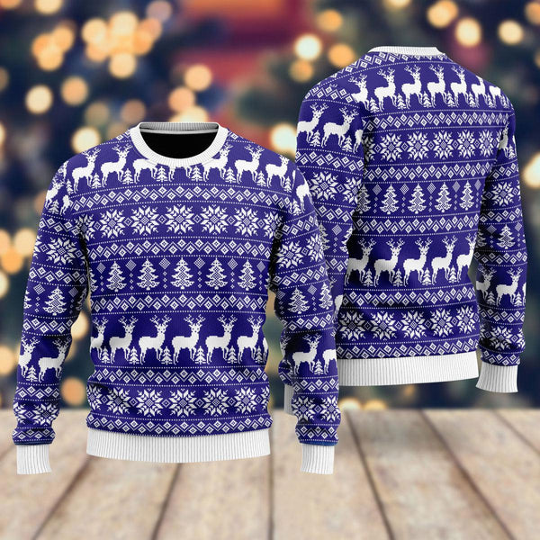 Make It Rein Deer Pattern Ugly Christmas Sweater For Men & Women Christmas Gift Sweater US2340 - WeCustomit