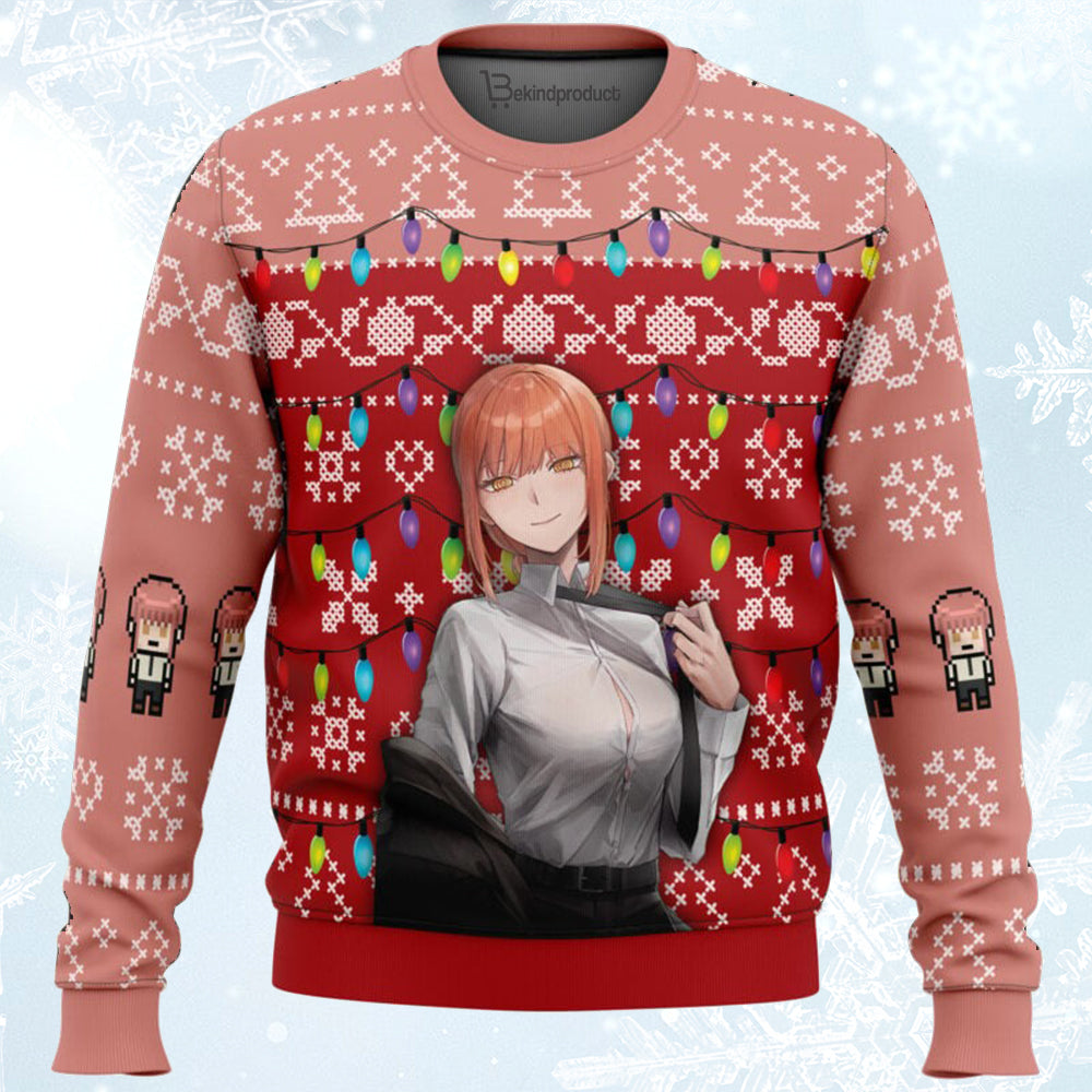 Makima Chainsaw Man Ugly Christmas Sweater For Men & Women Christmas Gift Sweater BH454 - WeCustomit