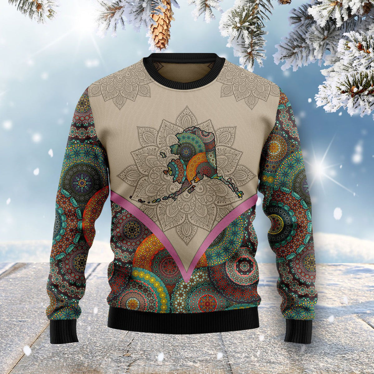 Mandala Ugly Christmas Sweater For Men & Women Christmas Gift Sweater US1328 - WeCustomit