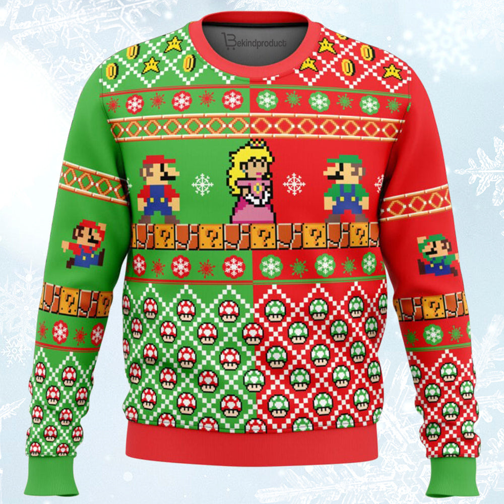 Mario Bros Ugly Christmas Sweater For Men & Women Christmas Gift Sweater BH334 - WeCustomit