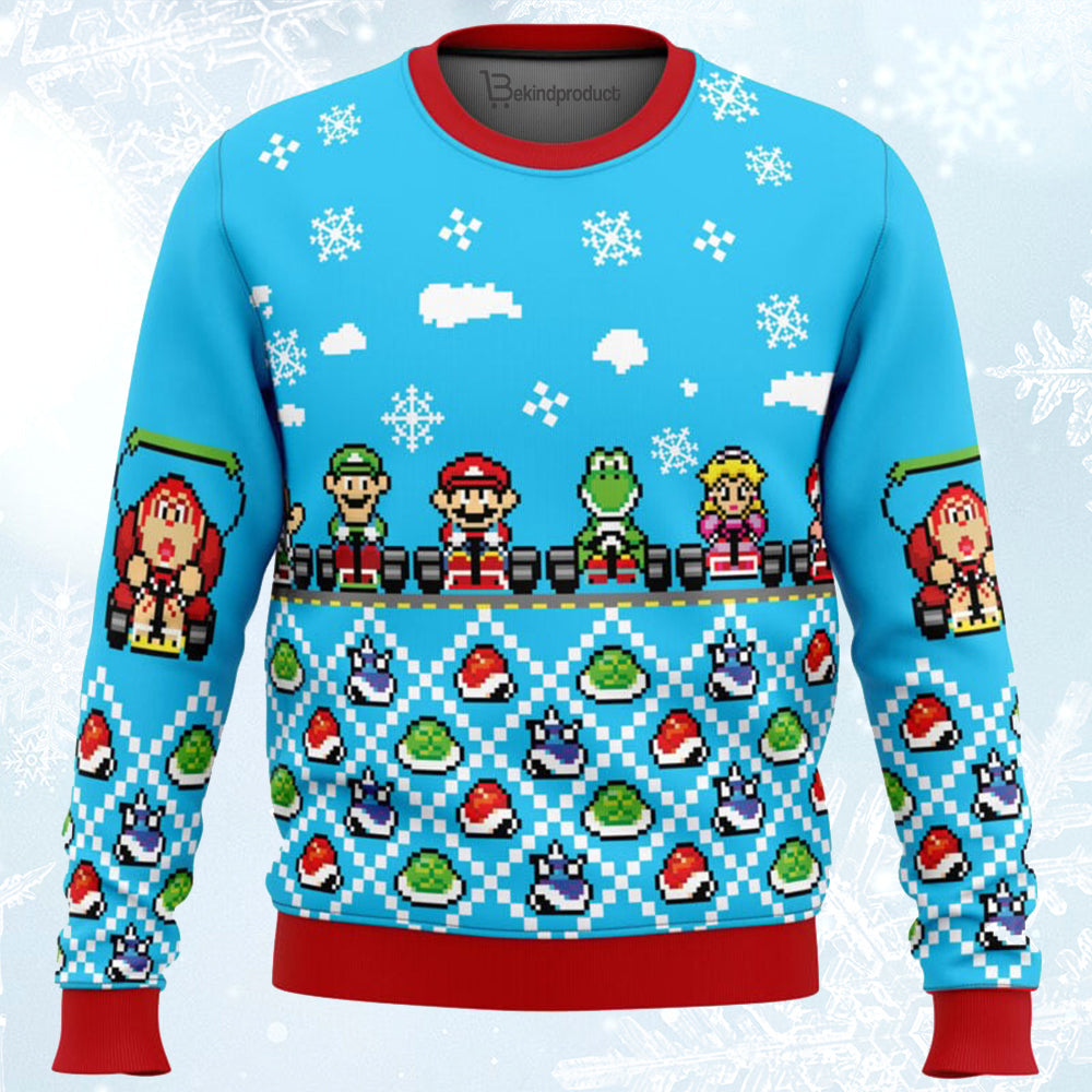 Mario Kart Ugly Christmas Sweater For Men & Women Christmas Gift Sweater BH012 - WeCustomit