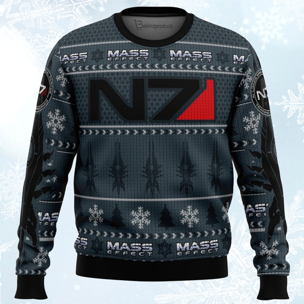 Mass Effect N7 Ugly Christmas Sweater For Men & Women Christmas Gift Sweater BH060 - WeCustomit