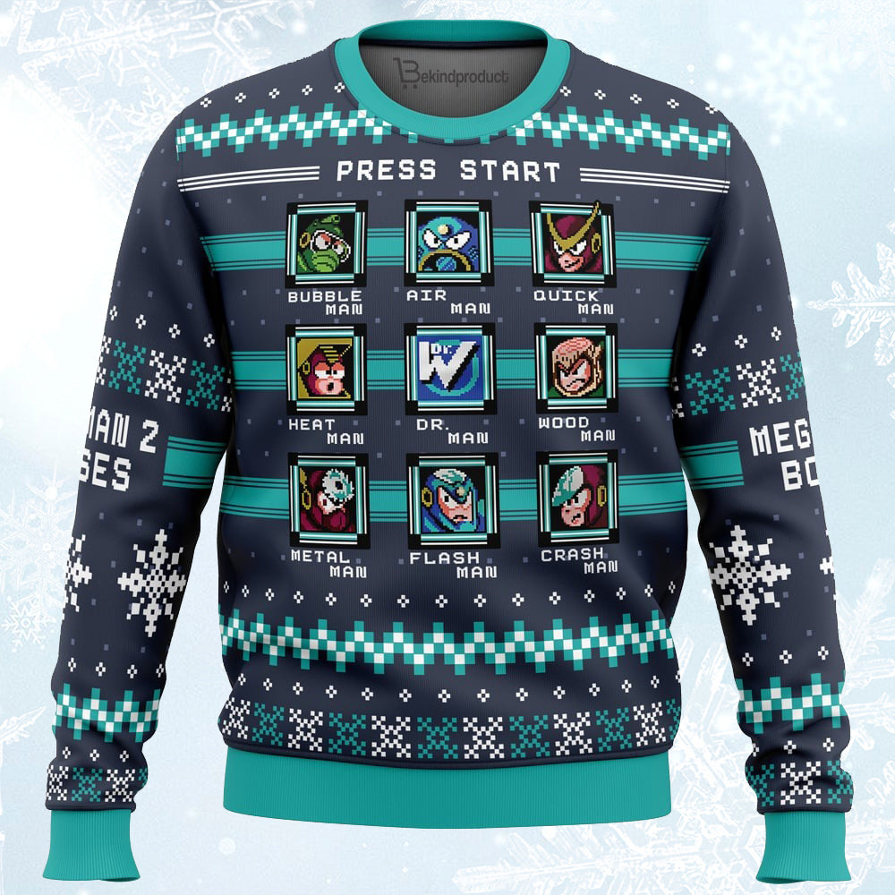 Mega Man 2 Bosses Ugly Christmas Sweater For Men & Women Christmas Gift Sweater PT722 - WeCustomit