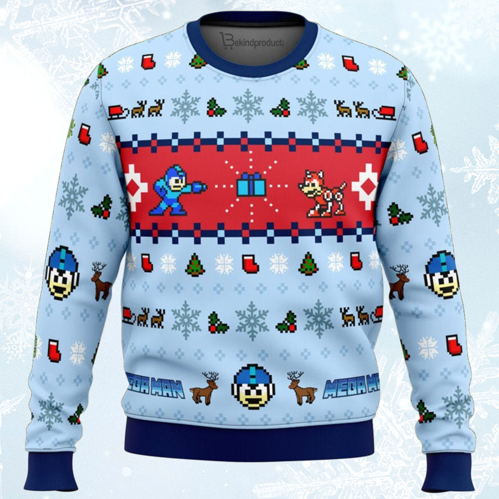 Mega Man Mega Holiday Ugly Christmas Sweater For Men & Women Christmas Gift Sweater BH141 - WeCustomit