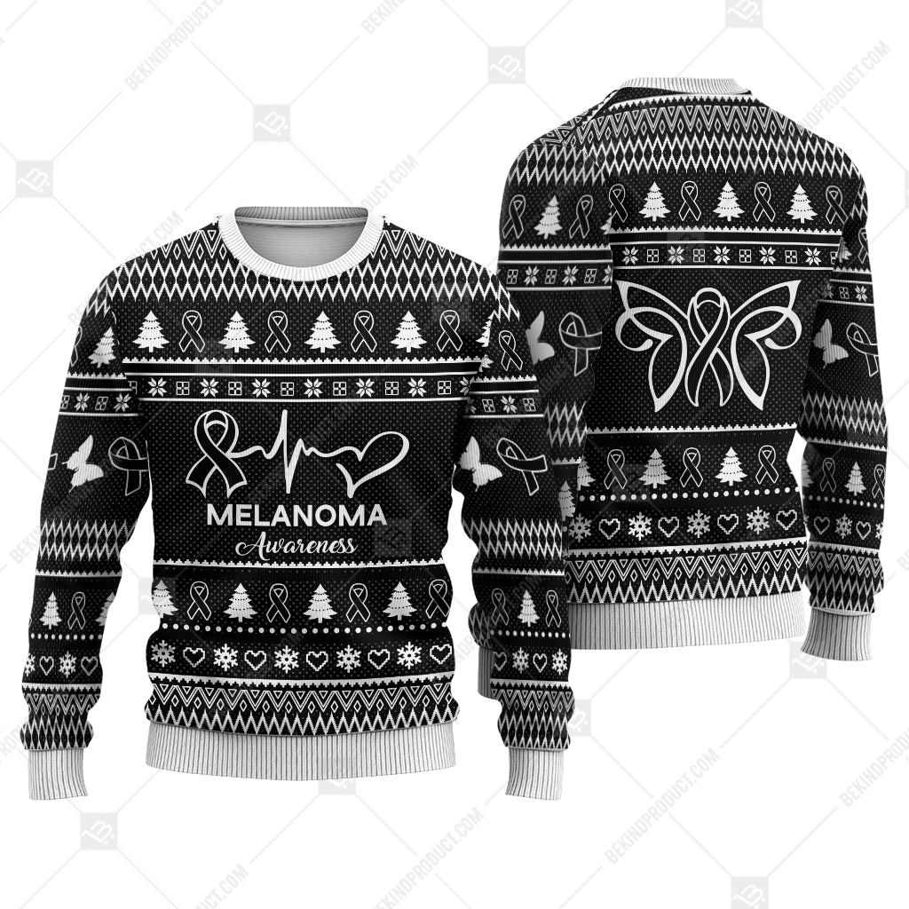 Melanoma Awareness Sweater Ugly Xmas Symbol Sweater Christmas Knitted Print Sweatshirt - Best Gift For Christmas, Noel - WeCustomit