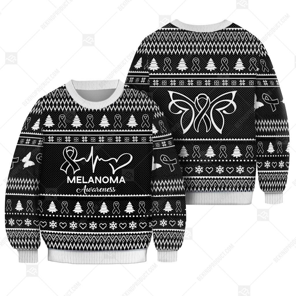 Melanoma Awareness Sweater Ugly Xmas Symbol Sweater Christmas Knitted Print Sweatshirt - Best Gift For Christmas, Noel - WeCustomit