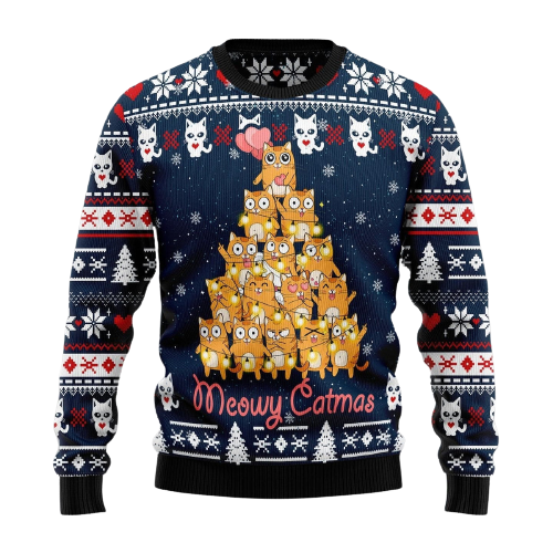 Meowy Catmas Ugly Christmas Sweater For Men & Women Christmas Gift Sweater US1299 - WeCustomit
