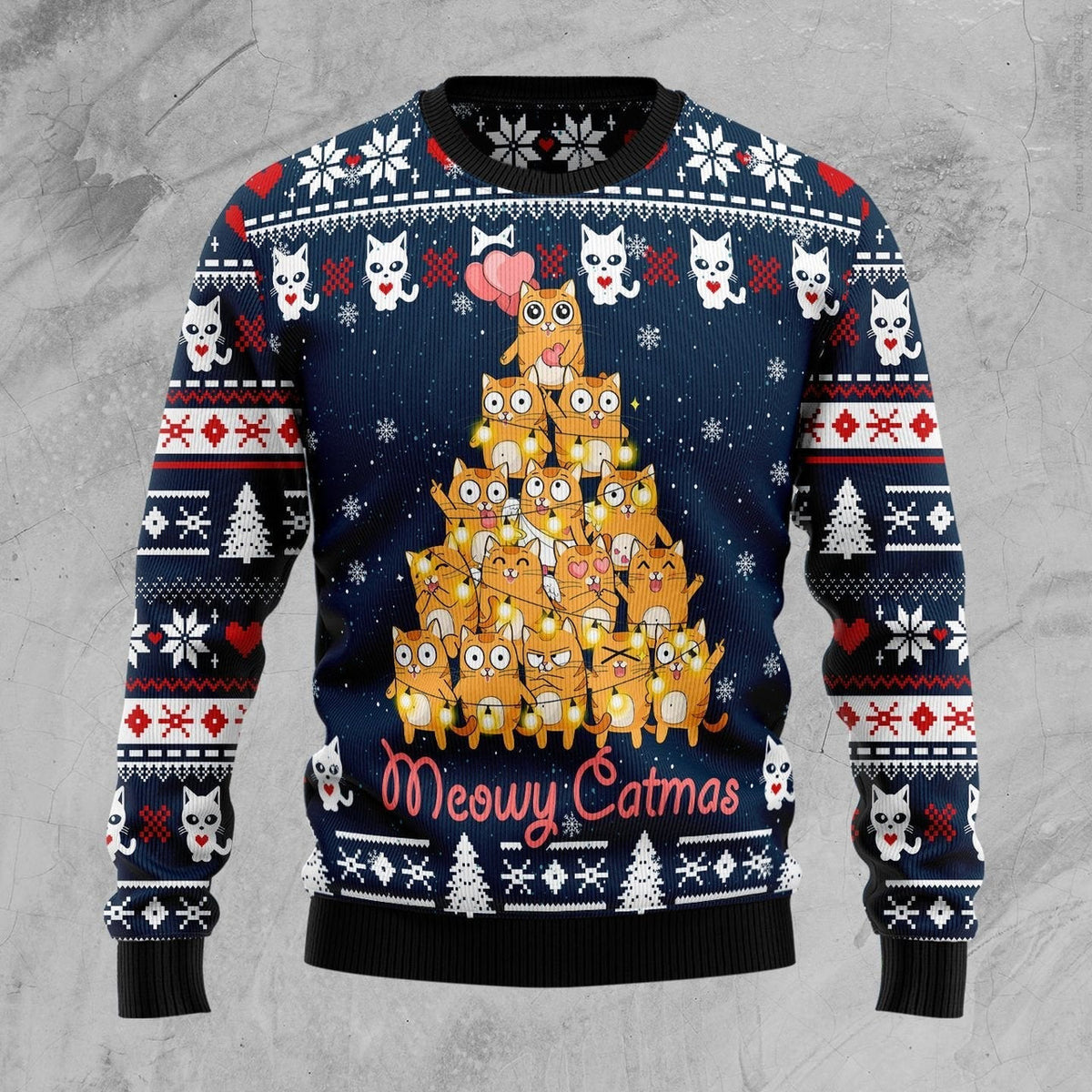 Meowy Catmas Ugly Christmas Sweater For Men & Women Christmas Gift Sweater US1299 - WeCustomit
