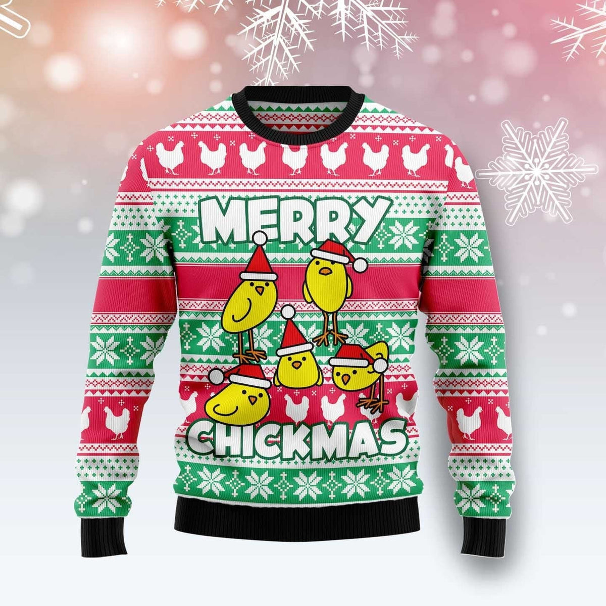 Merry Chickmas Ugly Christmas Sweater For Men & Women Christmas Gift Sweater US1298 - WeCustomit