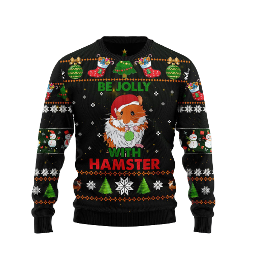 Merry Christmas Hamster Ugly Christmas Sweater For Men & Women Christmas Gift Sweater US1339 - WeCustomit