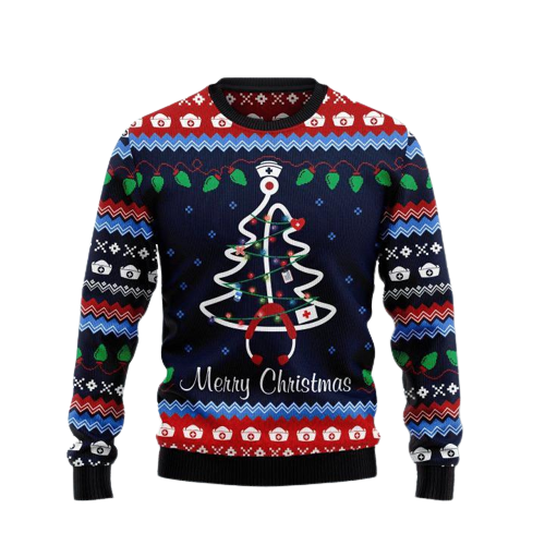 Merry Christmas Nurse Ugly Christmas Sweater For Men & Women Christmas Gift Sweater US1334 - WeCustomit