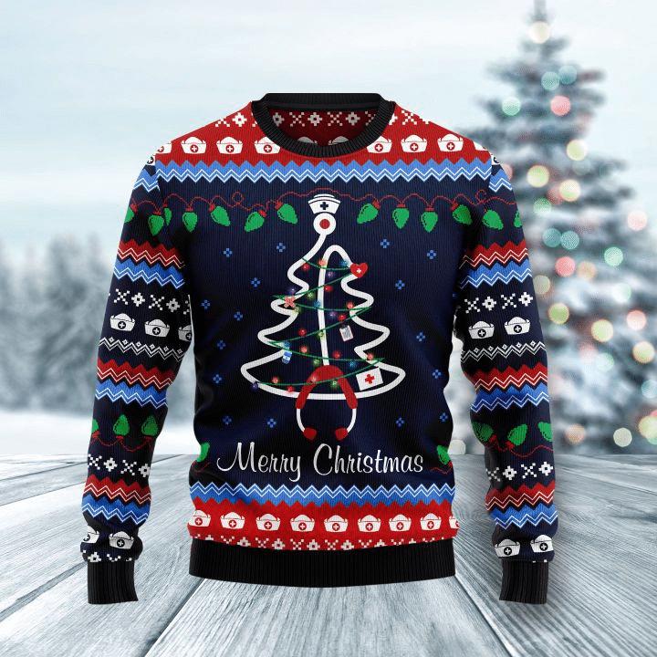Merry Christmas Nurse Ugly Christmas Sweater For Men & Women Christmas Gift Sweater US1334 - WeCustomit