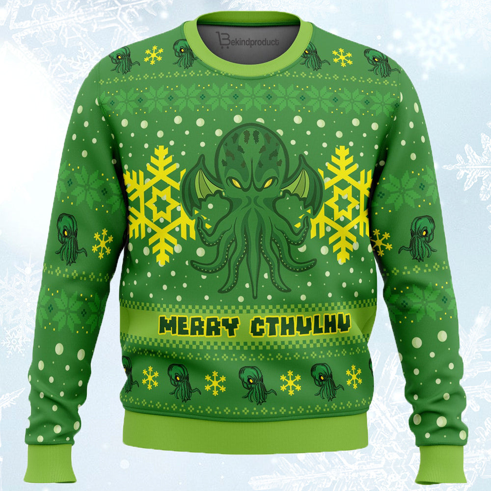 Merry-Cthulhu Ugly Christmas Sweater For Men & Women Christmas Gift Sweater PT495 - WeCustomit