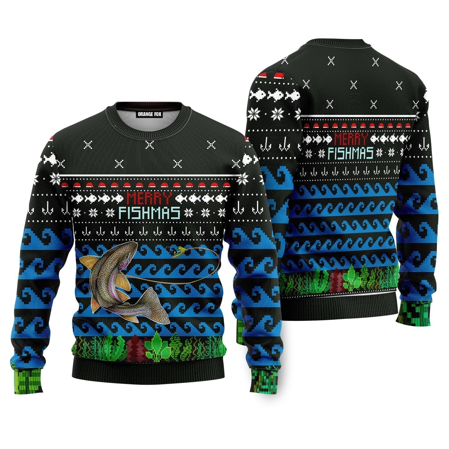 Merry Fishmas Ugly Christmas Sweater - WeCustomit