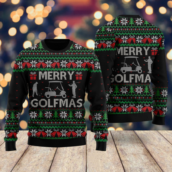 Merry Golfmas Pattern Ugly Christmas Sweater For Men & Women Christmas Gift Sweater US1984 - WeCustomit