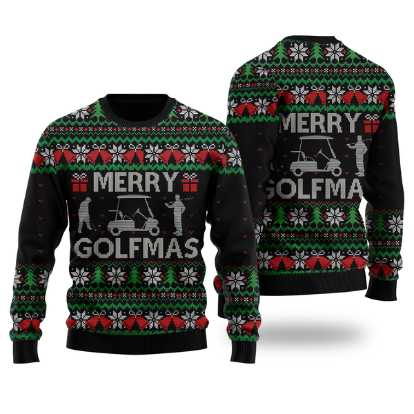 Merry Golfmas Pattern Ugly Christmas Sweater For Men & Women Christmas Gift Sweater US1984 - WeCustomit