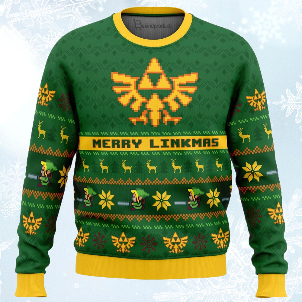 Merry Linkmas Legend of Zelda Ugly Christmas Sweater For Men & Women Christmas Gift Sweater PT773 - WeCustomit