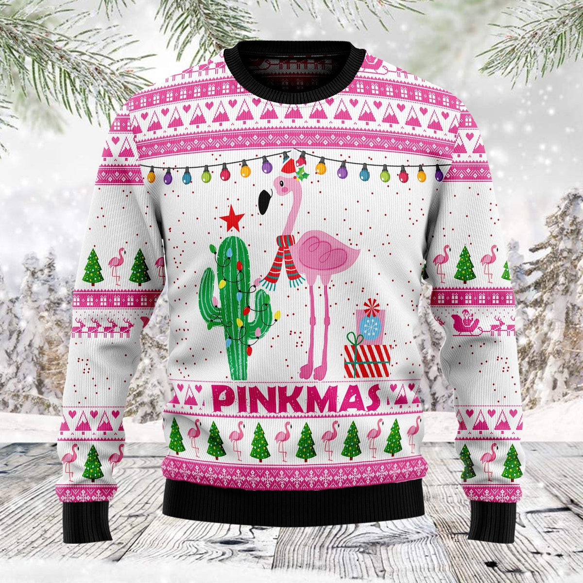 Merry Pinkmas Ugly Christmas Sweater For Men & Women Christmas Gift Sweater US1278 - WeCustomit