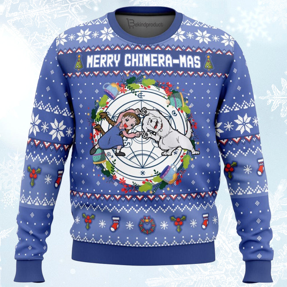 Merry Chimera-mas Fullmetal Alchemist Christmas Ugly Christmas Sweater For Men & Women Christmas Gift Sweater BH059 - WeCustomit