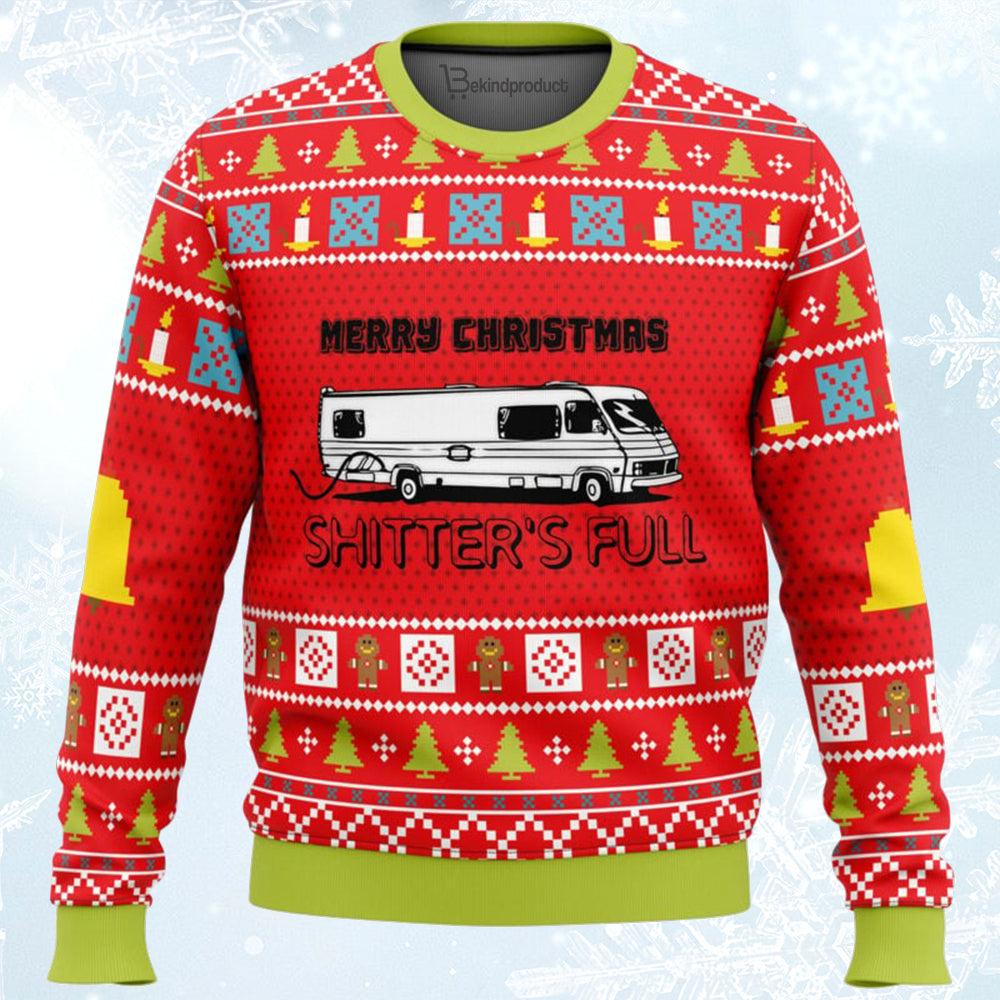 Merry Christmas Shitter’s Full Ugly Christmas Sweater For Men & Women Christmas Gift Sweater BH453 - WeCustomit