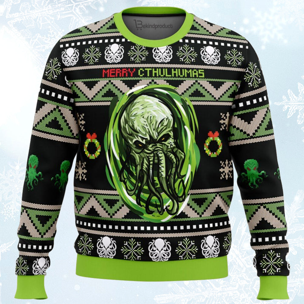 Merry Cthulhumas Cthulhu Ugly Christmas Sweater For Men & Women Christmas Gift Sweater BH332 - WeCustomit