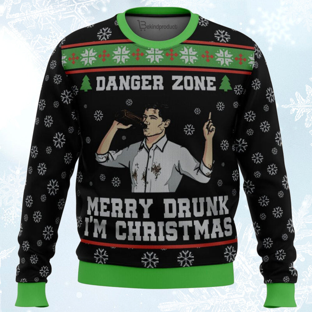 Merry Drunk I’m Christmas Sterling Archer Black Ugly Christmas Sweater For Men & Women Christmas Gift Sweater BH174 - WeCustomit