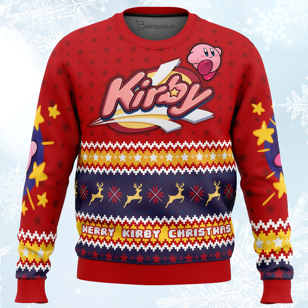 Merry Kirby Christmas Kirby Ugly Christmas Sweater For Men & Women Christmas Gift Sweater PT141 - WeCustomit