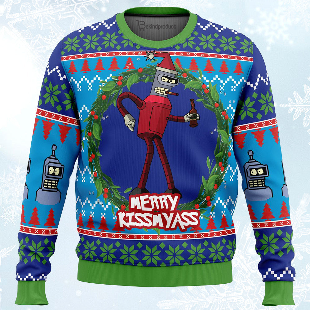Merry Kissmyass Ugly Christmas Sweater For Men & Women Christmas Gift Sweater PT020 - WeCustomit