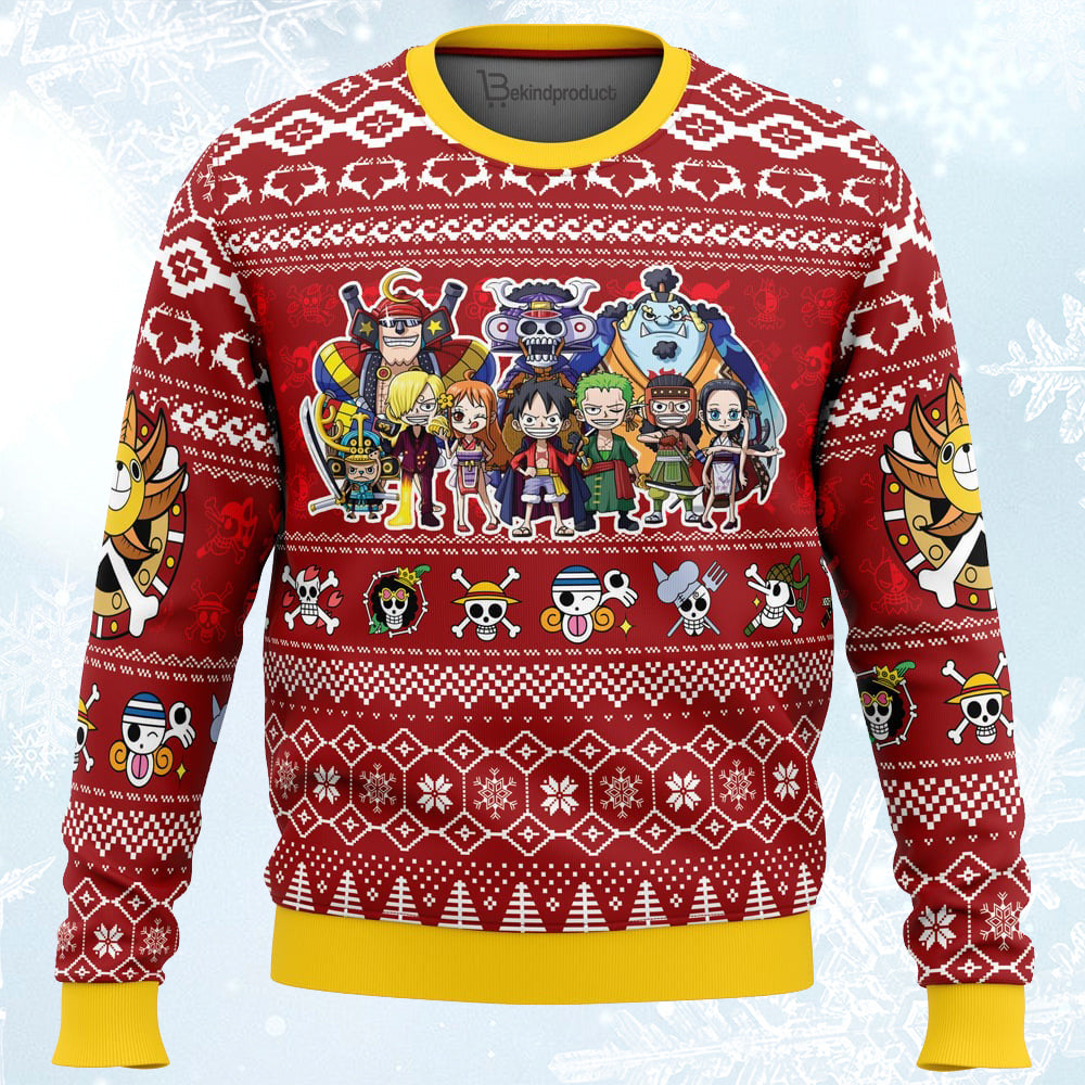 Merry Mugiwara Pirates Ugly Christmas Sweater For Men & Women Christmas Gift Sweater PT725 - WeCustomit