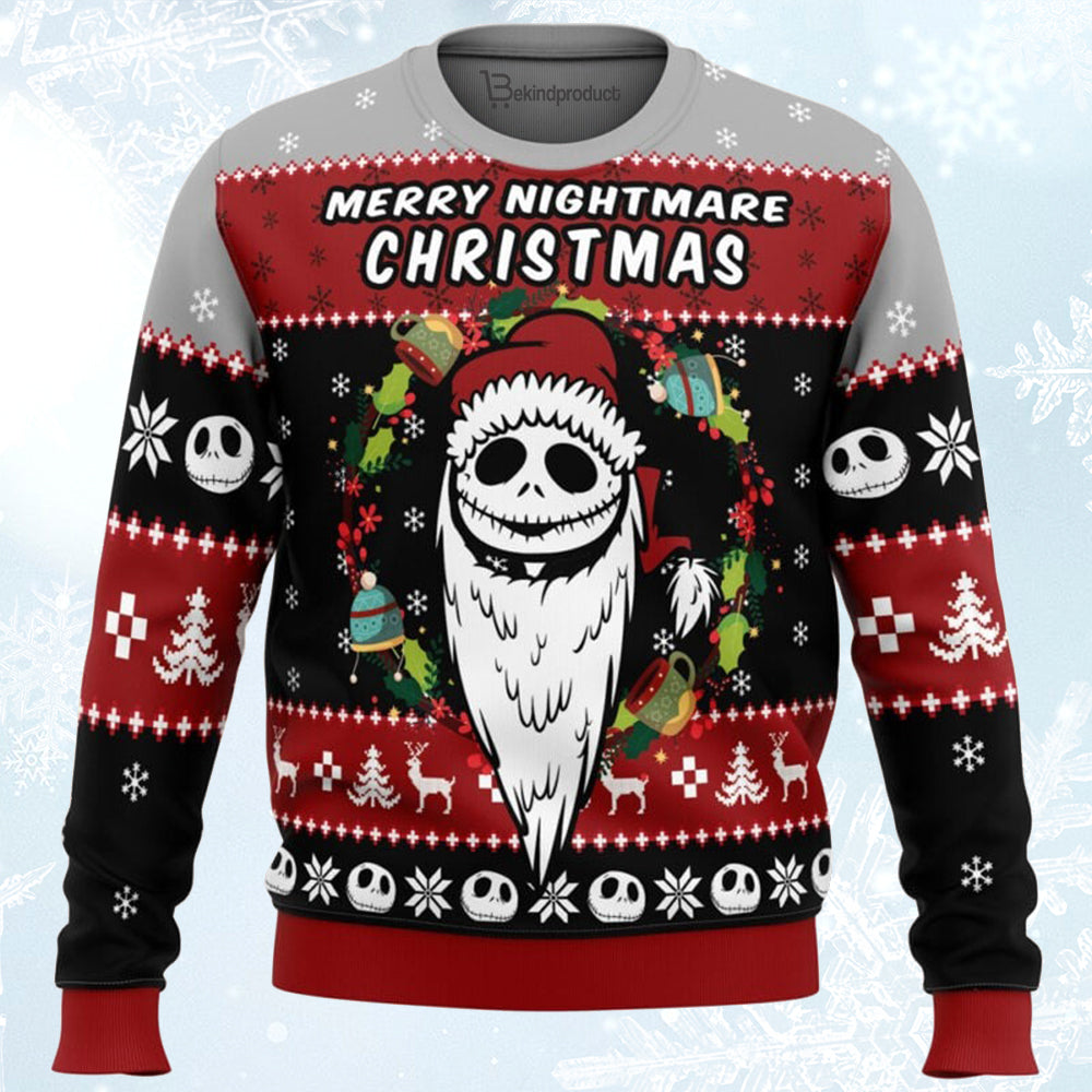 Merry Nightmare The Nightmare Before Christmas Ugly Christmas Sweater For Men & Women Christmas Gift Sweater BH416 - WeCustomit