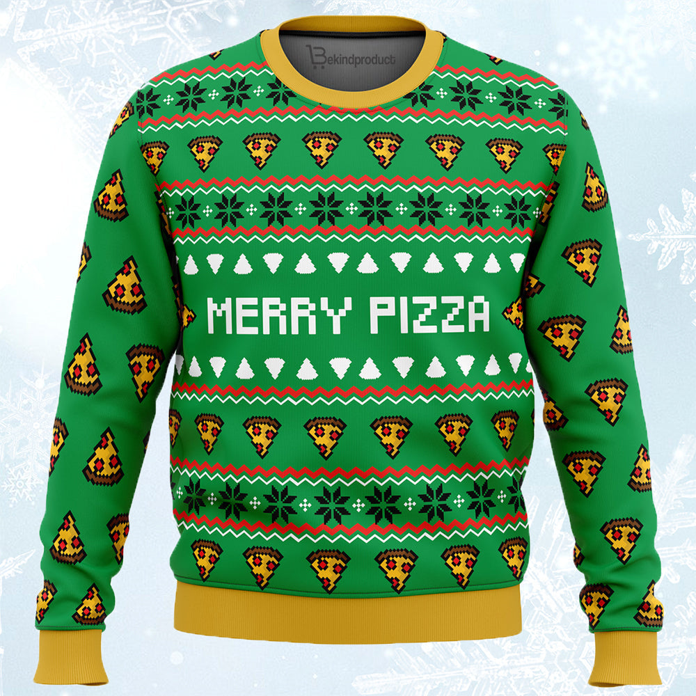 Merry Pizza Ugly Christmas Sweater For Men & Women Christmas Gift Sweater PT460 - WeCustomit