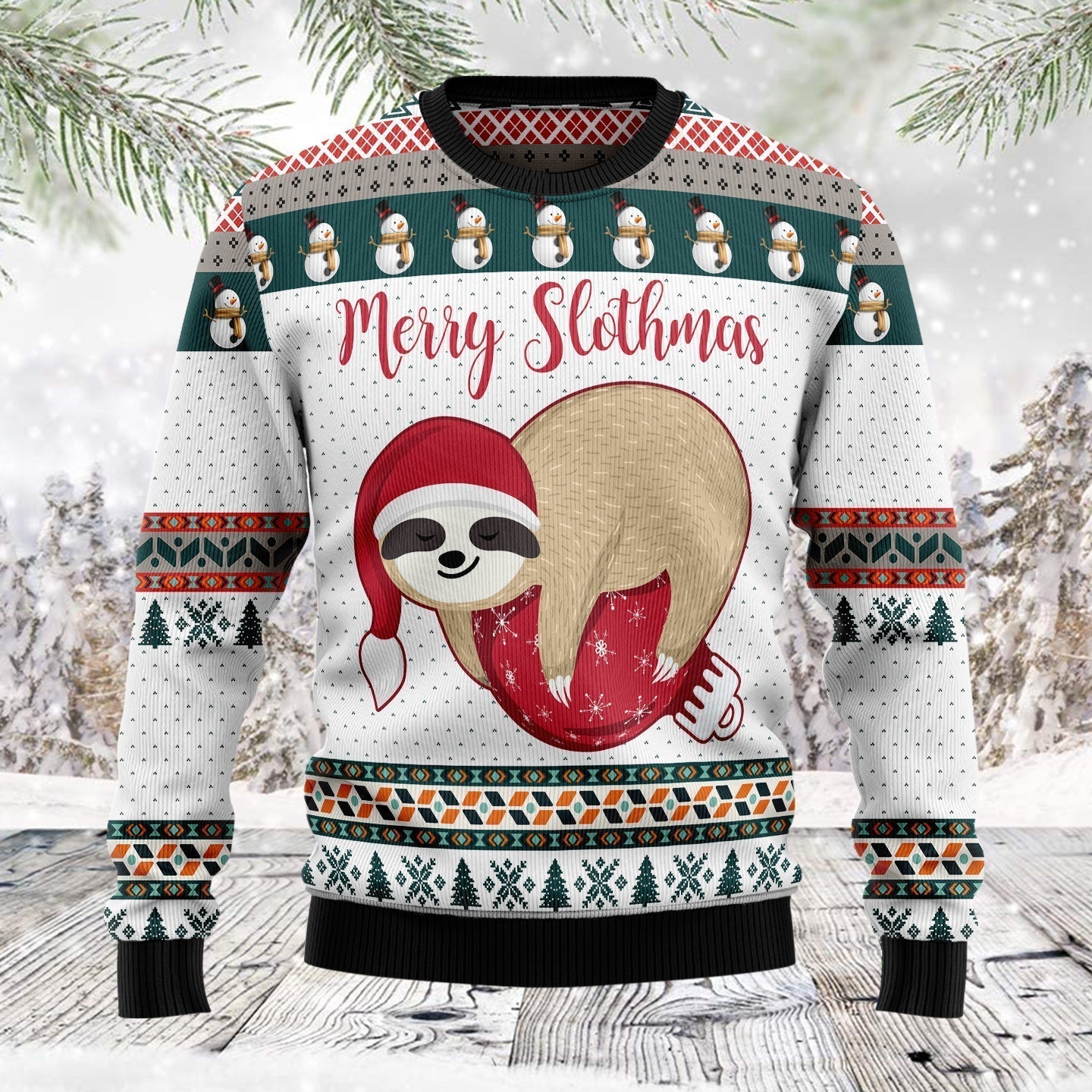 Merry Slothmas Ugly Christmas Sweater For Men & Women Christmas Gift Sweater US1920 - WeCustomit