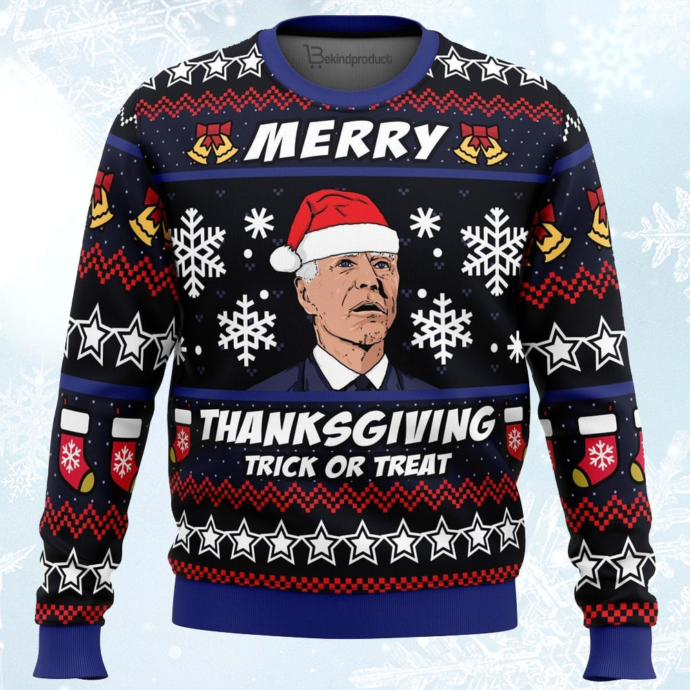 Merry Thanksgiving Ugly Christmas Sweater For Men & Women Christmas Gift Sweater PT185 - WeCustomit