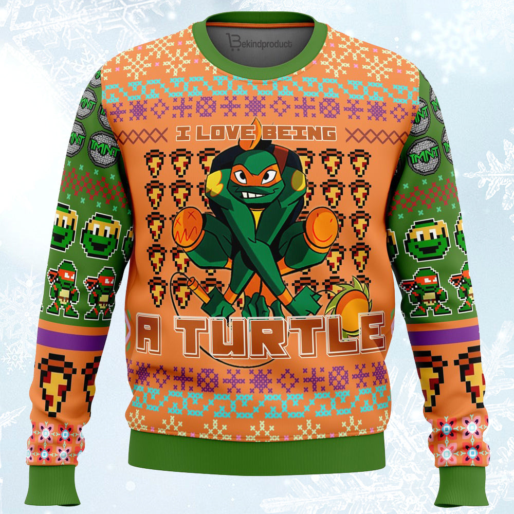 Michelangelo Rise of the Teenage Mutant Ninja Turtles Ugly Christmas Sweater For Men & W1omen Christmas Gift Sweater PT186 - WeCustomit