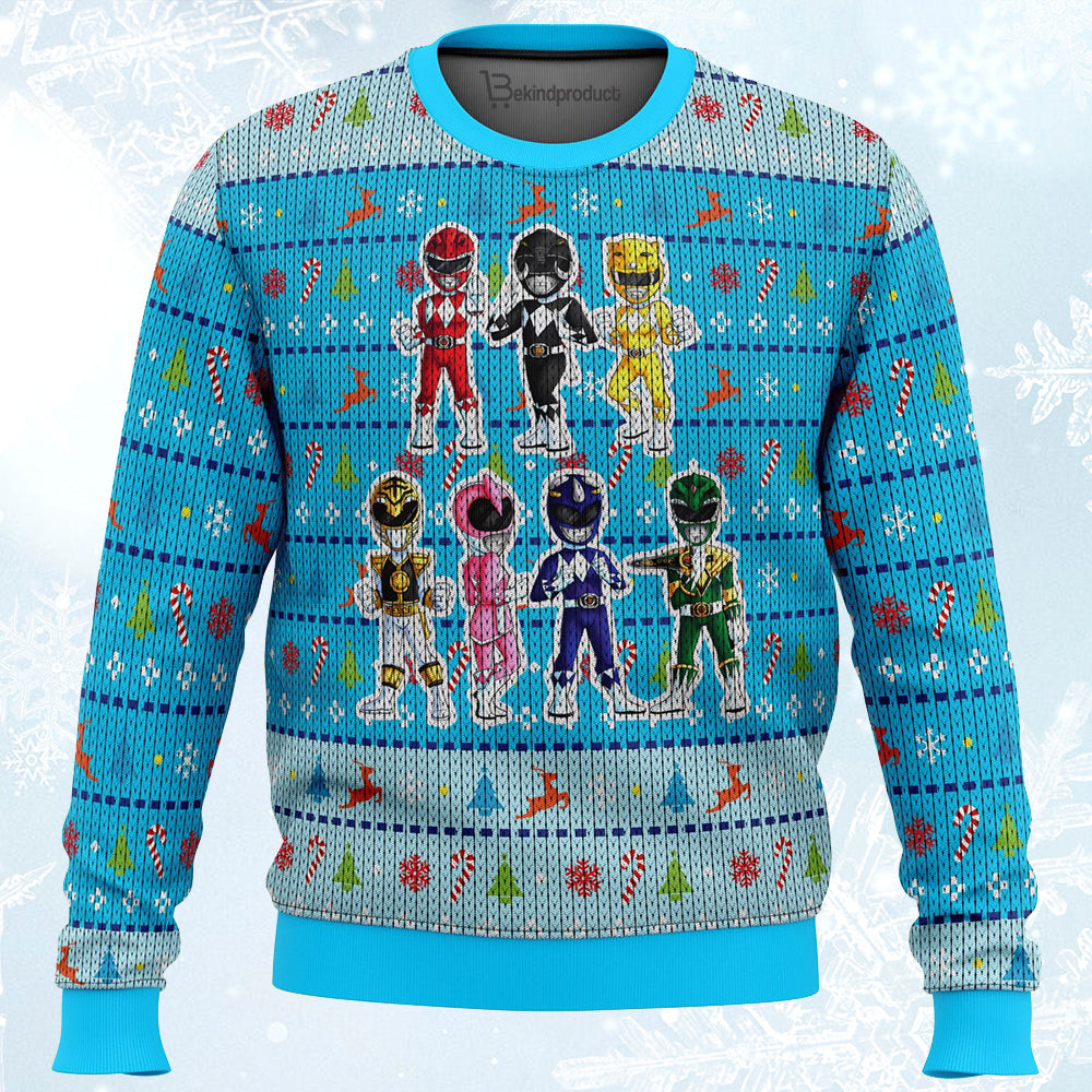 Mighty Morphin Chibis Power Rangers Ugly Christmas Sweater For Men & Women Christmas Gift Sweater PT099 - WeCustomit