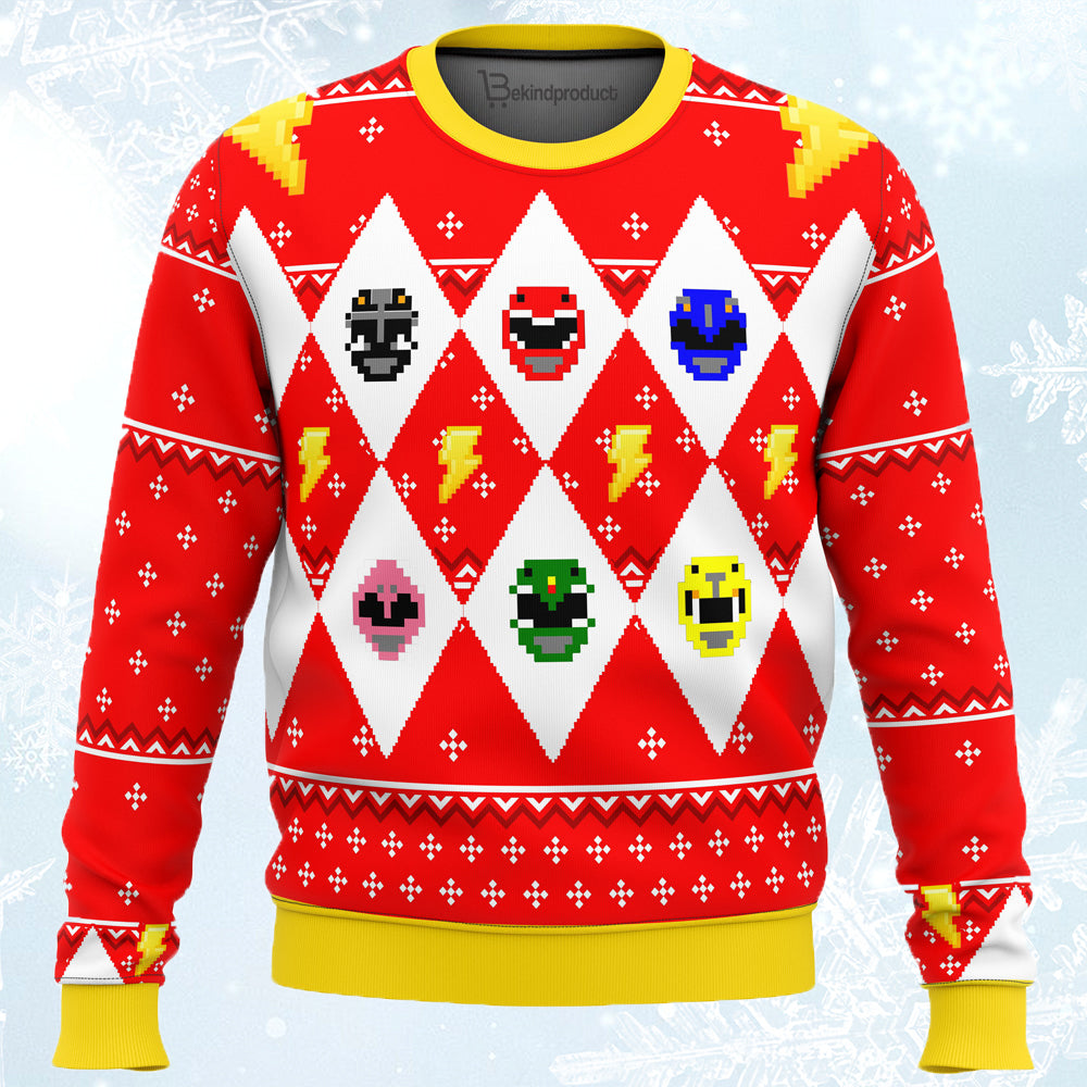 Mighty Morphin Power Rangers Ugly Christmas Sweater For Men & Women Christmas Gift Sweater PT462 - WeCustomit