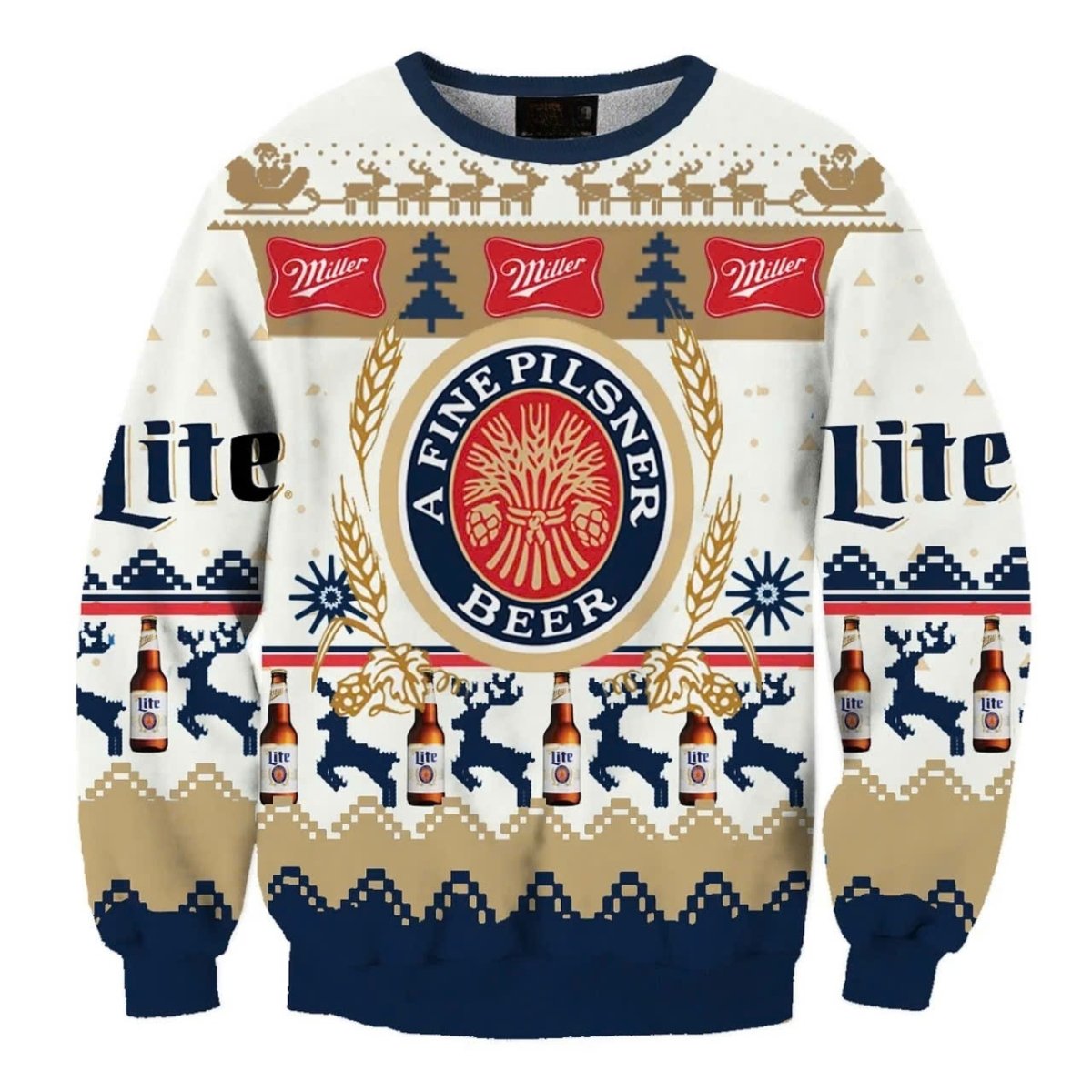 Miller Lite Christmas Ugly Sweater - WeCustomit
