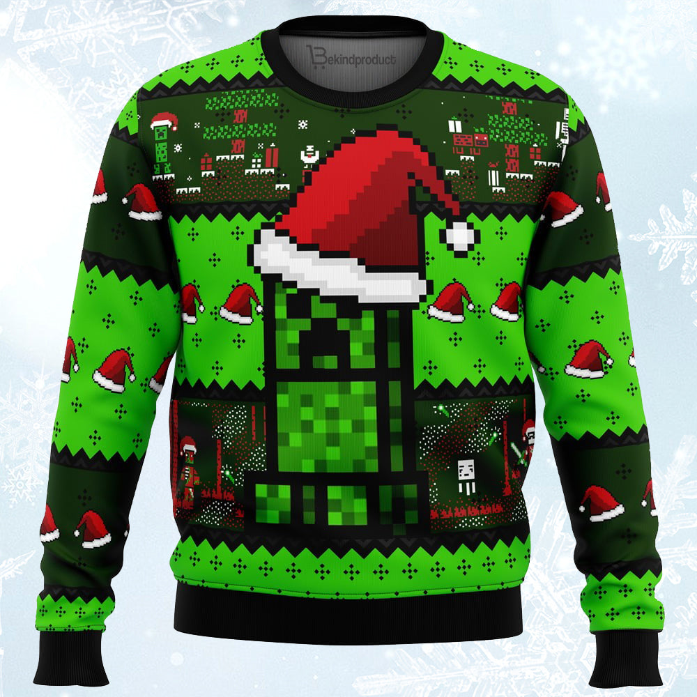Minecraft Creepr Ugly Christmas Sweater For Men & Women Christmas Gift Sweater PT021 - WeCustomit