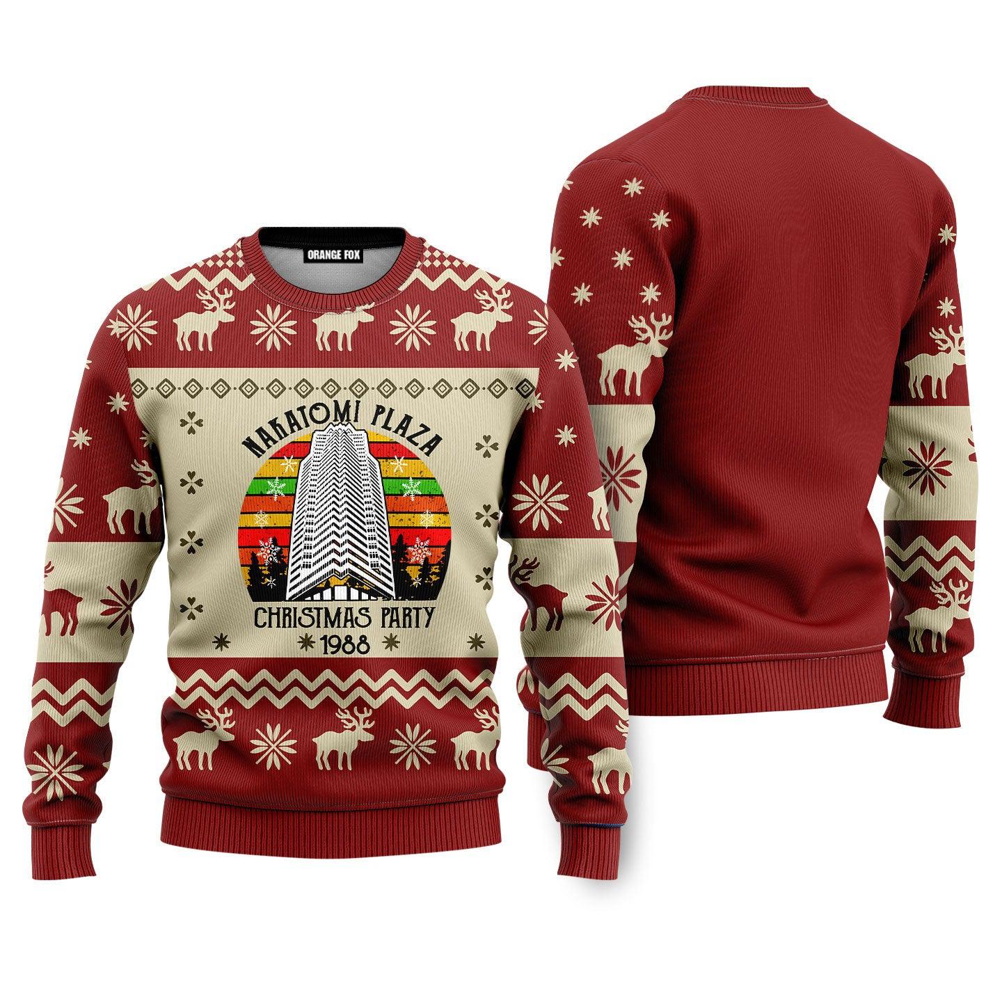 Nakatomi Plaza Red Ugly Christmas Sweater, Party Xmas Sweatshirt, Christmas Gift - WeCustomit