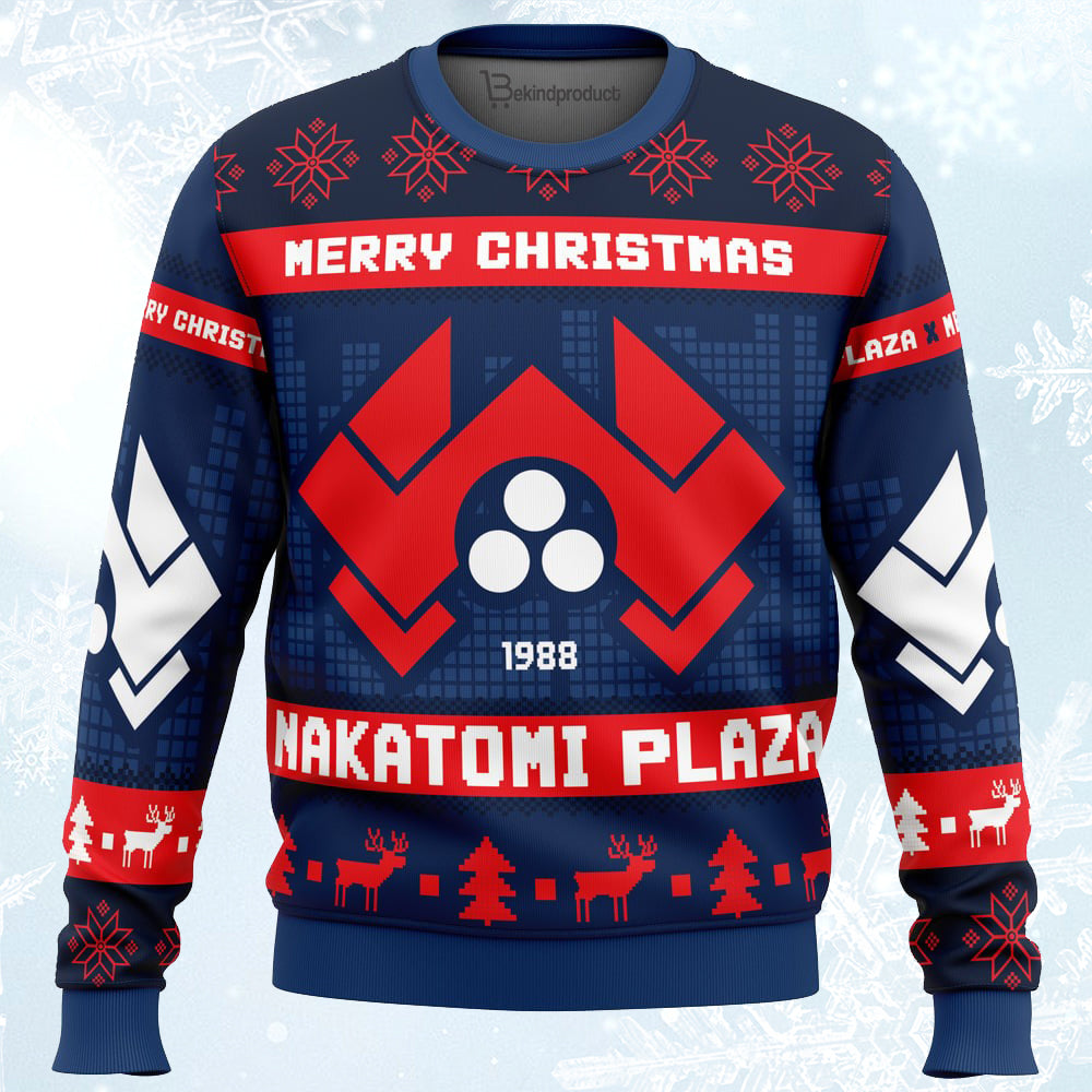 Nakatomi Plaza Die Hard Ugly Christmas Sweater For Men & Women Christmas Gift Sweater PT138 - WeCustomit
