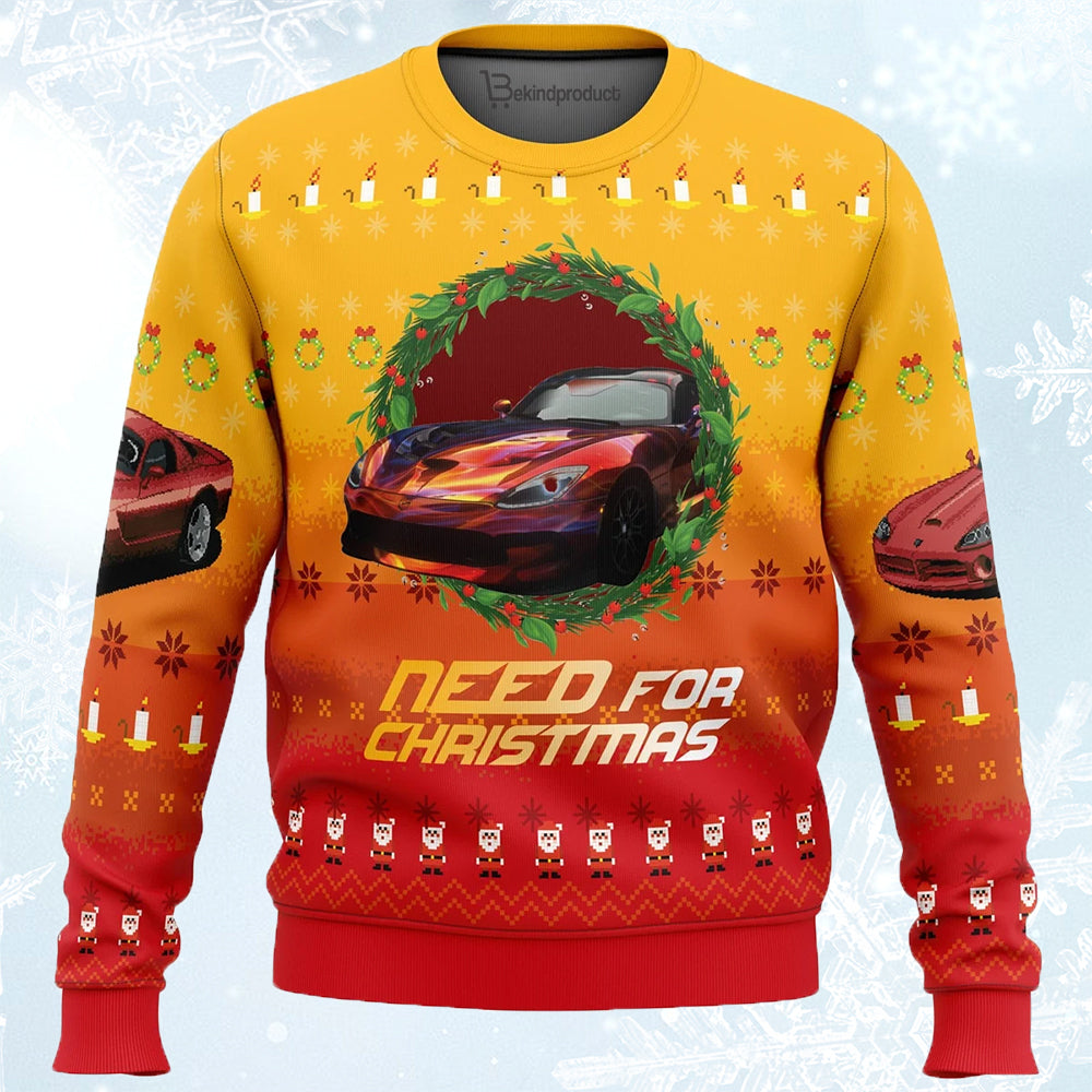 Need For Christmas Need For Speed Ugly Christmas Sweater For Men & Women Christmas Gift Sweater PT809 - WeCustomit